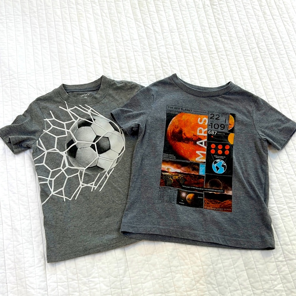 Lot of 2 5T little boys shortsleeved t-shirts